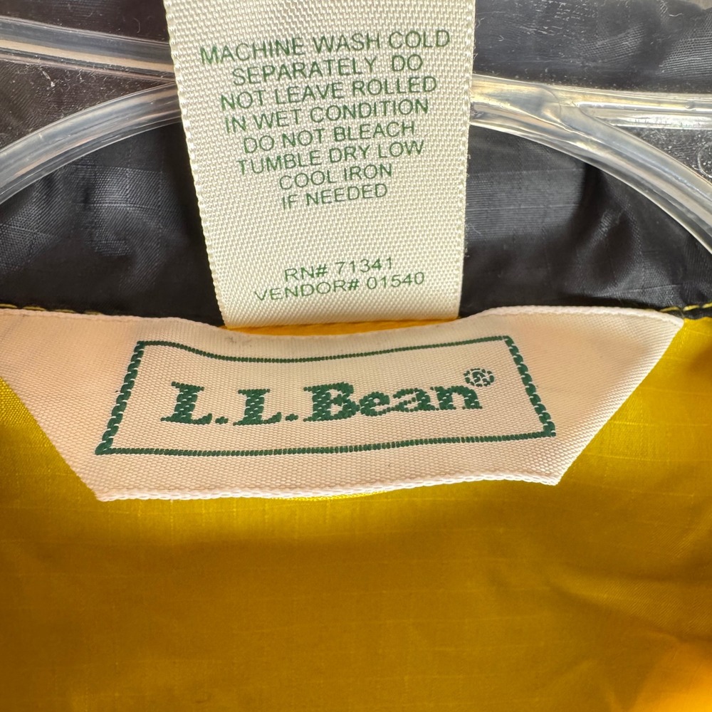 LL Bean Womens M Yellow Nylon Riptstop 1/4 Zip Pullover Windbreaker Jacket VTG - Picture 5 of 10
